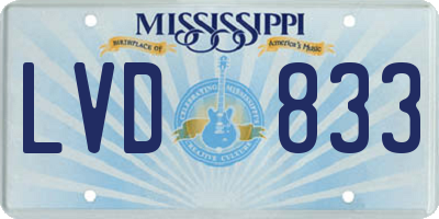 MS license plate LVD833