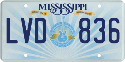 MS license plate LVD836