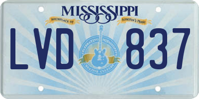 MS license plate LVD837