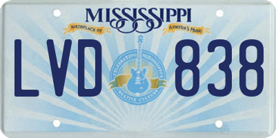 MS license plate LVD838