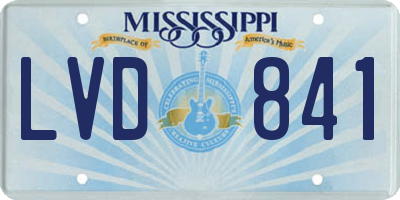 MS license plate LVD841