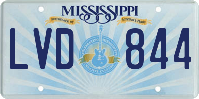 MS license plate LVD844