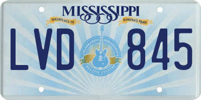 MS license plate LVD845