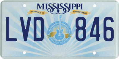 MS license plate LVD846