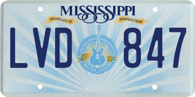 MS license plate LVD847
