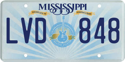 MS license plate LVD848