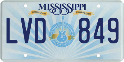 MS license plate LVD849