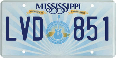 MS license plate LVD851