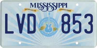 MS license plate LVD853