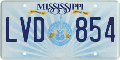 MS license plate LVD854