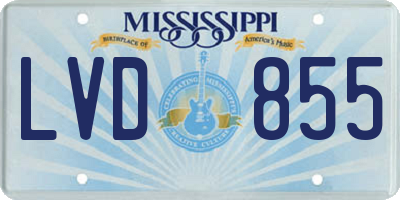 MS license plate LVD855