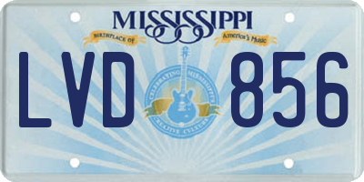 MS license plate LVD856