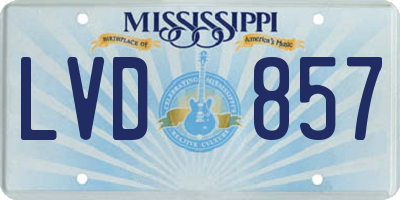 MS license plate LVD857