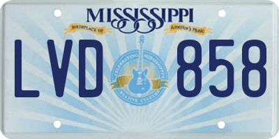 MS license plate LVD858