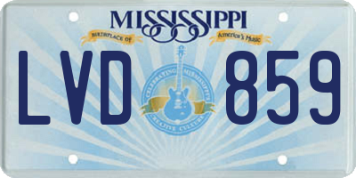 MS license plate LVD859