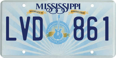 MS license plate LVD861