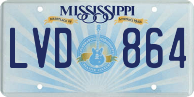 MS license plate LVD864