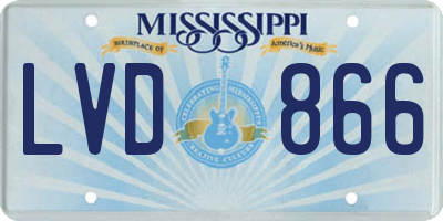 MS license plate LVD866