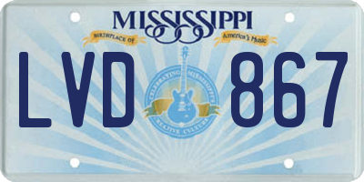MS license plate LVD867
