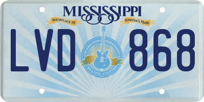 MS license plate LVD868
