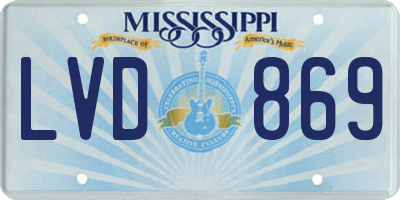 MS license plate LVD869