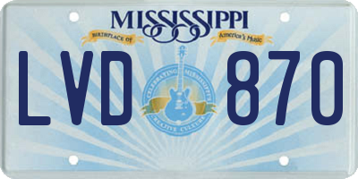 MS license plate LVD870
