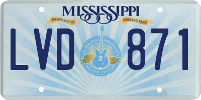 MS license plate LVD871