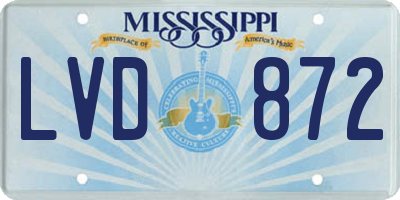 MS license plate LVD872