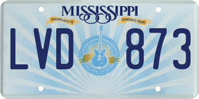 MS license plate LVD873