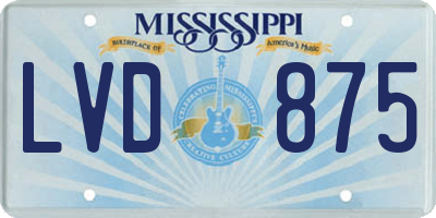 MS license plate LVD875