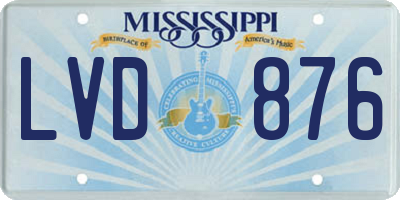 MS license plate LVD876