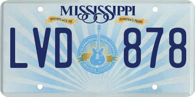 MS license plate LVD878