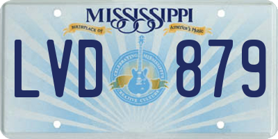 MS license plate LVD879