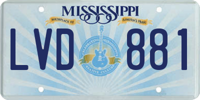 MS license plate LVD881