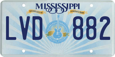 MS license plate LVD882