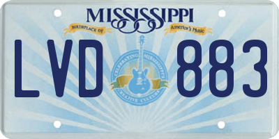 MS license plate LVD883