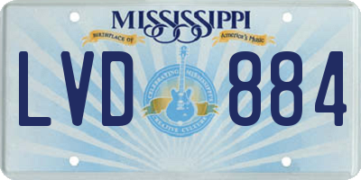 MS license plate LVD884