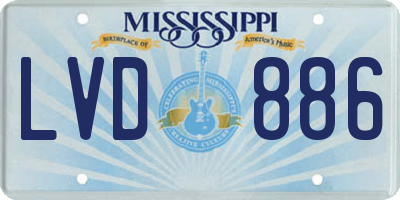 MS license plate LVD886