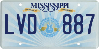 MS license plate LVD887