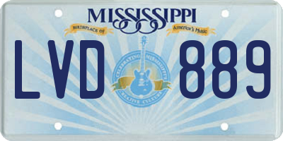 MS license plate LVD889