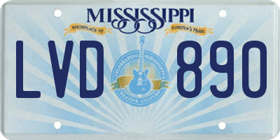 MS license plate LVD890