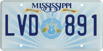 MS license plate LVD891