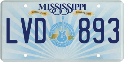 MS license plate LVD893