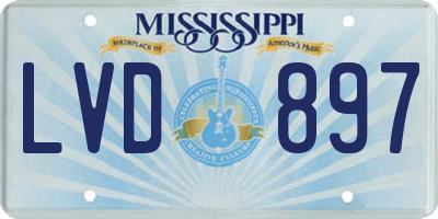 MS license plate LVD897