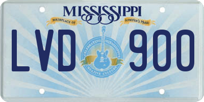MS license plate LVD900