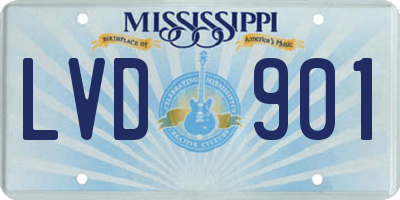 MS license plate LVD901