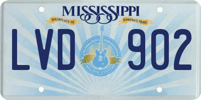 MS license plate LVD902