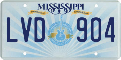 MS license plate LVD904