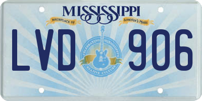 MS license plate LVD906