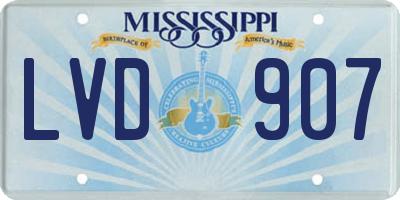 MS license plate LVD907
